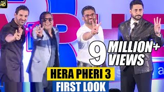 Hera Pheri 3 First Look Launch  Paresh Rawal Suneil Shetty John Abraham Abhishek Bachchan [upl. by Eleets]