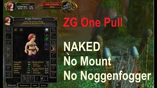 WoW Classic  ZG Solo Mage One Pull  Naked No Mount No Noggenfogger All 11 Packs [upl. by Snilloc]