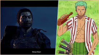 Jin Sakai amp Roronoa Zoro Japanese voice comparison Kazuya Nakai  Ghost of Tsushima [upl. by Ivory218]