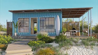 Living OFF GRID  Shipping Container House  Beach Tiny Home [upl. by Drofnil259]