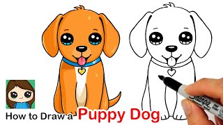 How to Draw a Puppy Dog 🦴 ❤️ [upl. by Niela]