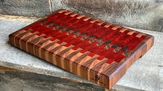 Walnut Padauk End Grain Cutting Board  Functional Kitchen Art 4K [upl. by Idurt]