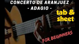 Adagio From Concerto De Aranjuez  Easy Version Solo Classical Guitar [upl. by Wyler210]