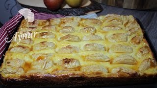 Apfelkuchen mit Pudding  Apfelblechkuchen [upl. by Aretina87]