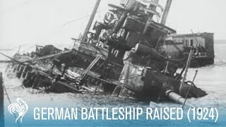 Sunken WWI German Battleship Raised SMS Hindenburg 1924  British Pathé [upl. by Gladine]