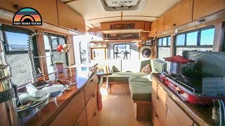 Shuttle Bus Tiny Home Conversion  Full Tour  Better Platform Than Sprinter Van [upl. by Elicia]