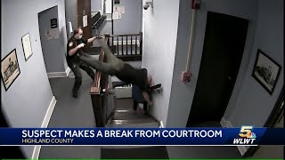 Suspect escapes courthouse during sentencing officer injured [upl. by Nnylyrehc162]