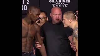 The final staredown 🔥 between Israel Adesanya and Marvin Vettori before UFC263 Shorts [upl. by Becka405]