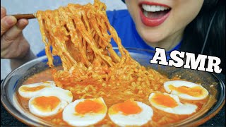 ASMR SPICY CHEESY NOODLES  SOFT BOIL EGGS RELAXING EATING SOUNDS NO TALKING  SASASMR [upl. by Ottilie]