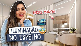 Como fazer espelho com led embutido  LARISSA REIS ARQUITETURA [upl. by Baerl]