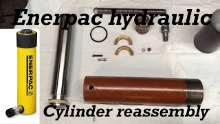 Hydraulic Spring Cylinder RebuildAssembly enerpac 2510 [upl. by Nailimixam]