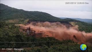 Brumadinho dam collapse footage Brazil [upl. by Anehsuc]