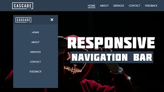 Responsive Navigation Menu Bar using HTML amp CSS  CSS Media Query [upl. by Araf595]