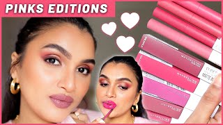 MAYBELLINE SUPERSTAY PINKS EDITION  New Shades  Swatches amp Review  BeautiCo [upl. by Tonneson967]