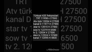 Türksat 42E frekanslari elavesi 2018 [upl. by Lurline]