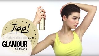 Kurze Haare richtig stylen 3 Looks – Tolle Sleek Look amp Volumen how to I GLAMOUR Hair Tutorial [upl. by Keane]