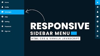 How to Create Responsive Sidebar Menu Using Html CSS amp Javascript  Dashboard Sidebar Menu [upl. by Singer]