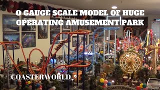 Coasterworld O gauge scale model of HUGE operating amusement park [upl. by Eicak358]