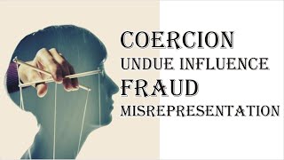 Coercion Undue Influence Fraud Misrepresentation  Indian Contract Act 1872  Law Guru [upl. by Duma]