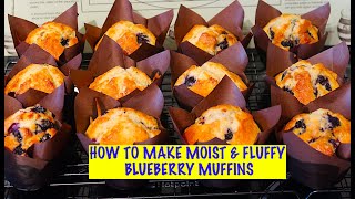 HOW TO MAKE MOIST amp FLUFFY BLUEBERRY MUFFINSEASY RECIPE [upl. by Mcintyre656]