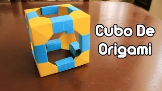 Origami Cube  Cubo De Origami TUTORIAL [upl. by Nahtnaoj]