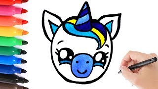 HOW TO DRAW A BABY BOY UNICORN LEREN TEKENEN EENHOORN [upl. by Shalna]