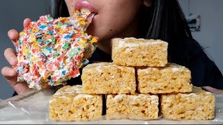 ASMR RICE KRISPIE TREATS  FRUITY PEBBLES amp PUMPKIN SPICE FLAVORED CEREAL BARS [upl. by Zoba]