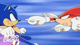 Knuckles struggles to land a punch on Sonic  Sonic vs Knuckles  Sonic X 2003 [upl. by Haeckel537]