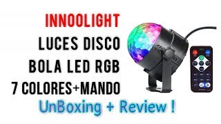 InnooLight Mini Luces Discoteca 7 Colores RGB LED  UnBoxing y review [upl. by Ayet]