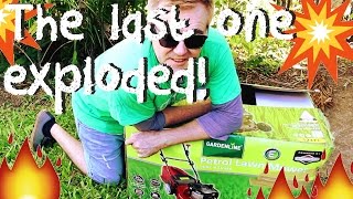 Aldi lawnmower  Gardenline  unboxing and review [upl. by Arymas]