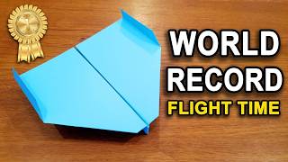 WORLD RECORD Paper Airplane  BEST Origami Plane Tutorial [upl. by Ariek218]