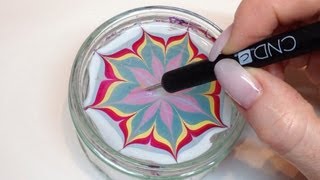 How To Produce Water Marbling Nail Art With Nail Polish CND VINYLUX [upl. by Pimbley]