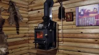 Cubic mini wood stove in Grandpas tiny cabin [upl. by Savil]