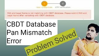 cbdt database pan mismatch  cbdt database pan mismatch hindi [upl. by Annaeel]