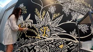 Undulations Mural Time Lapse Video  Tamika Grant Iramu Artspace Mackay Residency 2022 [upl. by Ecadnac]