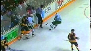 Hartford Whalers vs Boston Bruins 1990 Playoff Game Highlites [upl. by Rennob]