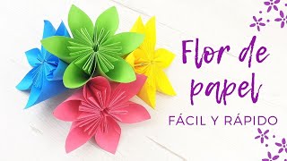 🌸 Cómo hacer una flor de papel fácil y rápido [upl. by Dnartreb]