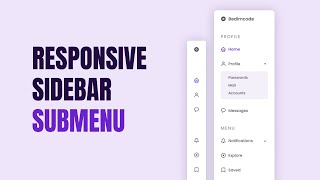 Responsive Sidebar Menu With SubMenu Using HTML CSS And JavaScript [upl. by Amin381]