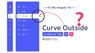 Sidebar Menu Using Html CSS amp Javascript  Curved Outside in Active Tab [upl. by Nifled]