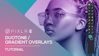 How to Create Duotone  Gradient Overlays Effect  Pixlr E [upl. by Sello]