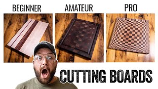 3 LEVELS of Cutting Boards  Beginner to PRO Build [upl. by Aicatsan486]