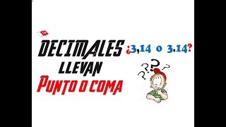 ¿punto o coma decimal [upl. by Muncey]