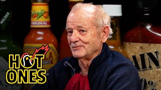 Bill Murray Doesn’t Flinch While Eating Spicy Wings  Hot Ones [upl. by Cain]