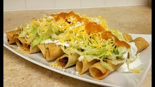 BEEF ROLLED TACOS  Crispy Taquitos With Salsa Recipe  How To Make Flautas [upl. by Eimmit]