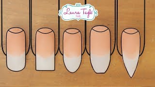 5 BASIC NAIL TIP SHAPES  English [upl. by Zolly]