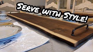 Make a Serving Board  Live Edge Walnut  Charcuterie Board Cheese Board [upl. by Fraze]