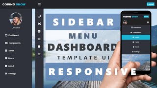 Responsive Sidebar Menu Dashboard Template UI  Using CSS HTML amp JQuery [upl. by Griffie]