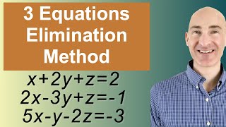 Solving Systems of 3 Equations Elimination [upl. by Dulla544]