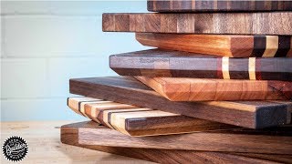 10 Cutting Boards from Scrap Wood Build [upl. by Aisorbma]