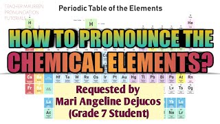 HOW TO PRONOUNCE THE 118 ELEMENTS IN PERIODIC TABLE  Teacher Maureen [upl. by Norrag464]